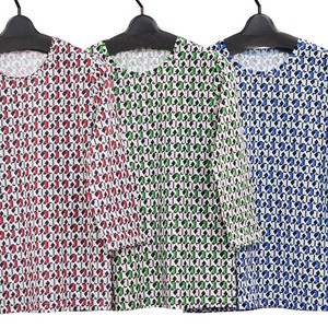 T-shirt Plainstitch Pullover Geometric Pattern Made in Japan