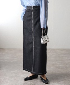 Skirt Rigid-Denim Zipped Skirt