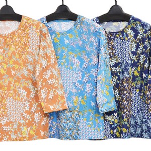 T-shirt Plainstitch Pullover Floral Pattern Made in Japan