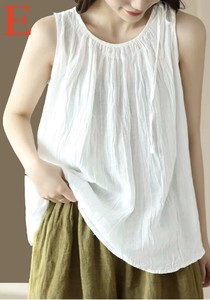 Button Shirt/Blouse Plain Color Vest Sleeveless Ladies'