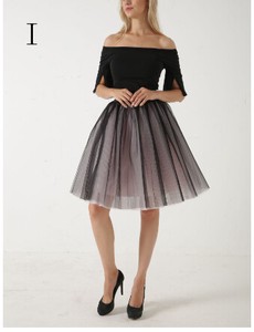 Skirt Plain Color Ladies' 5-layers