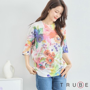 T-shirt Pullover Floral Pattern L 【2024NEW】