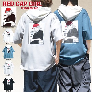 T-shirt Color Palette Hooded Cool Touch RED CAP GIRL