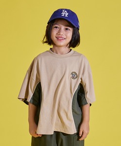 Kids' Short Sleeve T-shirt Plainstitch Nylon T-Shirt Mixing Texture Switching