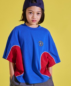 Kids' Short Sleeve T-shirt Plainstitch Nylon T-Shirt Mixing Texture Switching