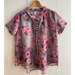 Button Shirt/Blouse Flower Print Buttons NEW