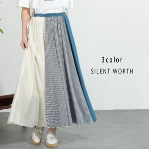 Skirt Color Palette Flare Skirt Switching Checkered 【2024NEW】