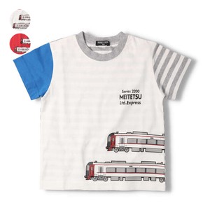 名鉄電車ボーダー配色半袖Tシャツ K30830　トップス　2200系　名古屋鉄道
