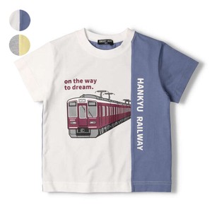 阪急電車プリント配色半袖Tシャツ K30851  半袖　トップス　電車　車体
