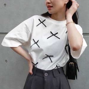 T-shirt Tops Summer Casual Spring Cut-and-sew