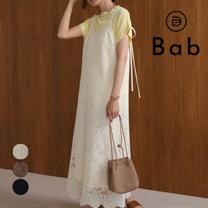 【SALE】シックなレース☆レースバックリボンキャミワンピース
