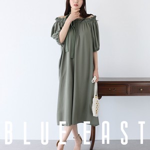 Casual Dress Half Sleeve 2Way Off-The-Shoulder One-piece Dress Short-Sleeve 2024 NEW