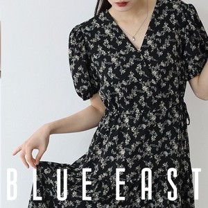 Casual Dress Flare Floral Pattern New color One-piece Dress Short-Sleeve Tiered 2024 NEW