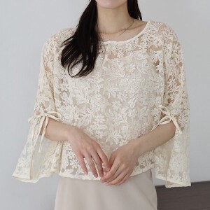 Button Shirt/Blouse Flare Lace Blouse Tops Embroidered 2024 New