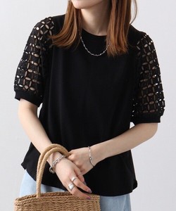 T-shirt Lace Sleeve Cut-and-sew