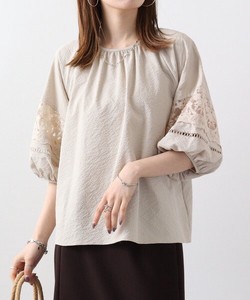 Button Shirt/Blouse Lace Blouse Sleeve