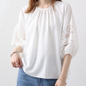Button Shirt/Blouse Lace Blouse Sleeve
