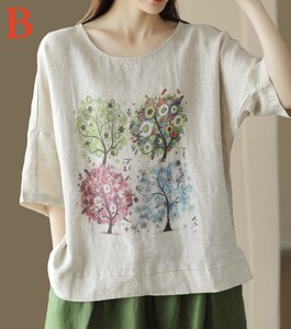 Button Shirt/Blouse Floral Pattern Ladies