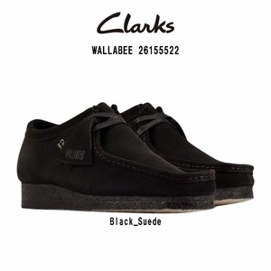 CLARKS(クラークス)ワラビー 革靴 スエード レザー ローカット レディース ブラック 26155522