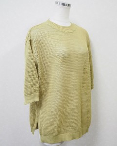 Sweater/Knitwear Pullover Mesh Short-Sleeve Made in Japan