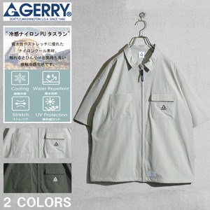 【24SS新作】GERRY 冷感ナイロンPUタスラン ファスナー 半袖シャツ