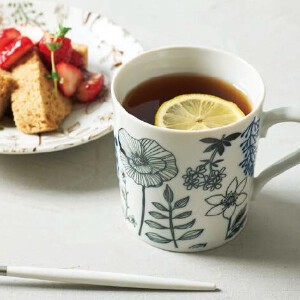 フラワーパターン  マグカップ  約340ml 【美濃焼】花柄/カジュアル/コーヒー