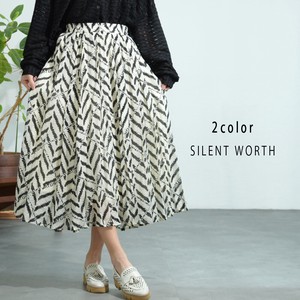 Skirt Patterned All Over Gathered Skirt 【2024NEW】