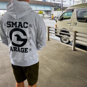 予約商品【smacGarage】L〜XLサイズ　オリジナル　パーカー　13.4oz　ユニセックス　ホワイト