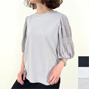 T-shirt Tops Sleeve Shirring 2024 Spring/Summer