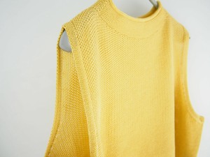 【日本製】「綿100％鹿の子」カールモックネックベスト（ Whole garment knit ）2024春夏新作