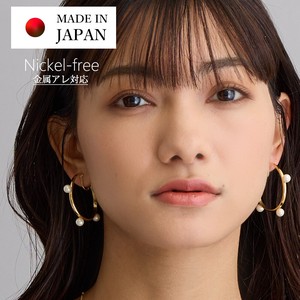 Pierced Earrings Titanium Post Pearl Jewelry Made in Japan