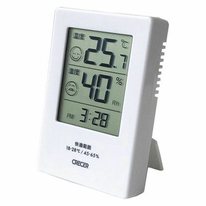 クレセル デジタル時計付 温湿度計