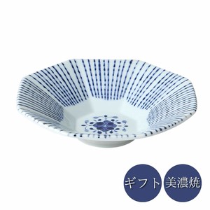 ギフト　藍染工房　十草八角鉢　日本製　美濃焼