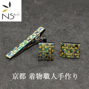 Tie Clip/Cufflink Kyoto Kimono Gold Foil