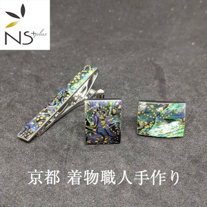 Tie Clip/Cufflink Kyoto Kimono Gold Foil