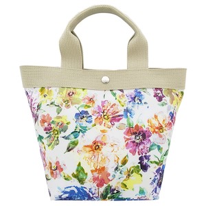 Tote Bag White Small Floral Pattern