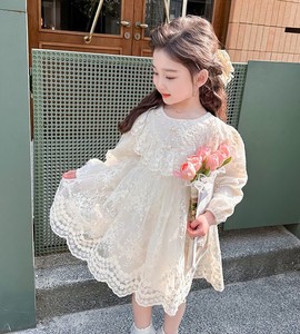 韓国スタイル スプリングドレス レース ワンピース スカート ベビー 新生児 キッズ 子供 トドラー