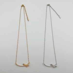 Silver Chain Necklace Ribbon