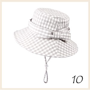 綿ポリエステル素材　ギンガムチェック柄　清涼感のある　帽子