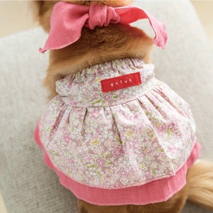 花柄サマードレス　ドッグウェア　犬服　リンクコーデ　日本製　made in japan　ペット服　ワンピース