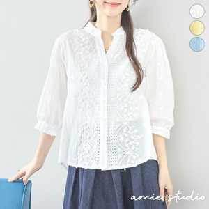 Button Shirt/Blouse Floral Pattern Cotton L 【2024NEW】