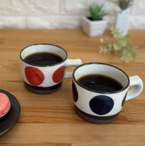 【オリジナル】マグカップ　手描きドット　日本製　波佐見焼　カフェ　マグカップ　父・母の日　コーヒー