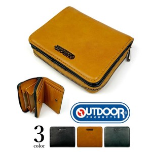 Bifold Wallet Coin Purse Round Fastener 3-colors