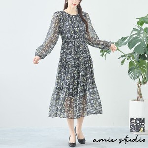 Casual Dress Chiffon Dress Small Floral Pattern L 【2024NEW】