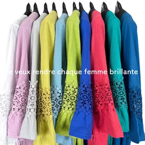 Button Shirt/Blouse Lace Sleeve Washer Simple