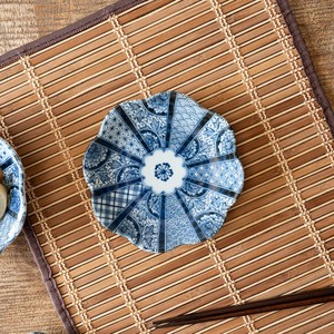 藍京花 16cm皿[日本製/美濃焼/和食器]