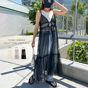 Casual Dress Front Ribbon Tulle Camisole One-piece Dress