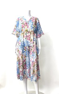 Casual Dress Floral Pattern Long Dress V-Neck L 2024 Spring/Summer