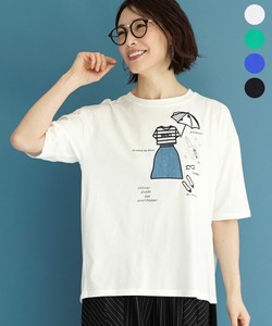 【2024新作】ラウンドネックイラスト刺繍Tシャツ 36-1329