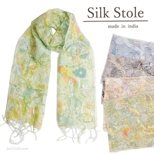 Stole Silk Made in India Embroidered Stole 2024 Spring/Summer